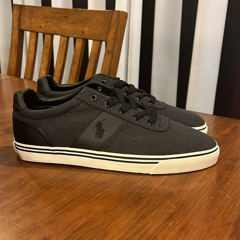 Polo Ralph Lauren Hanford black heather ripstop Shoes Sneakers new Mens Sizes